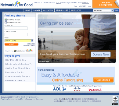 Network for Good. Online fundraising for the best charities.