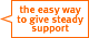 The easy way to give steady support.